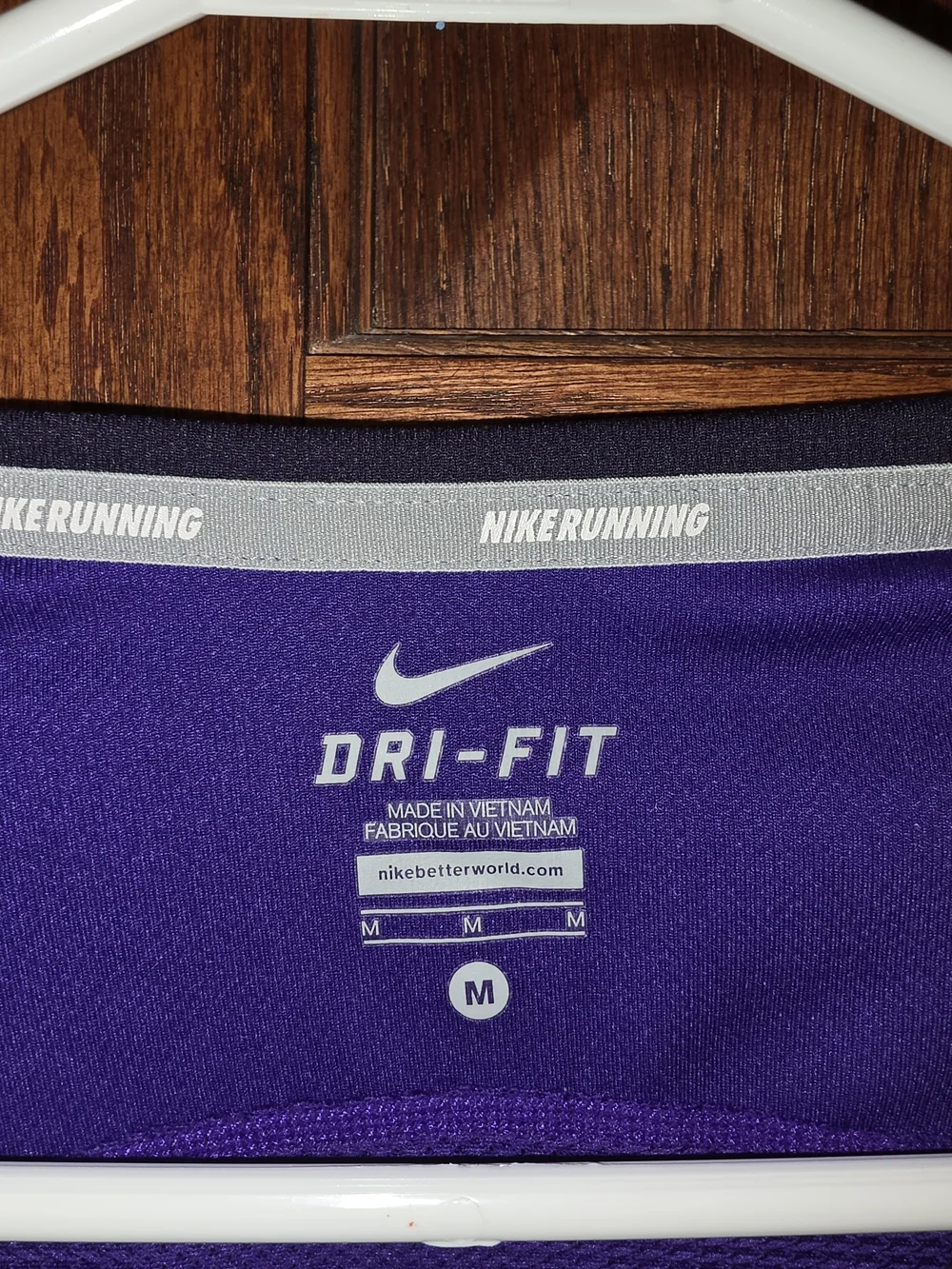 Nike Dri-FIT Long Sleeve Crew Top - Purple with Black Trim
